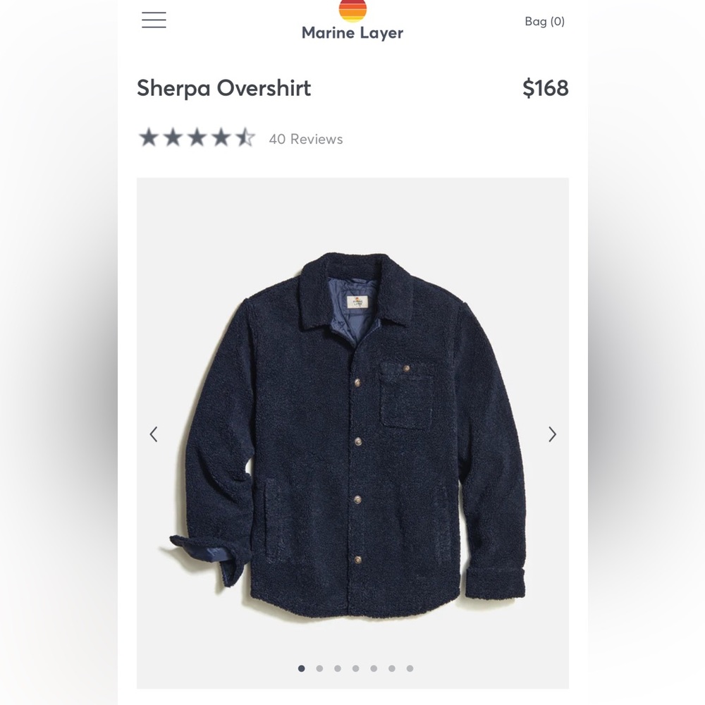 BRAND NEW MARINE LAYER sherpa over shirt